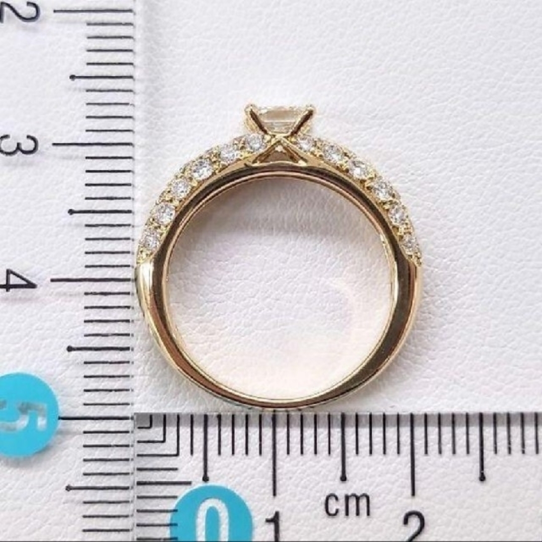 【ソーティング付】プリンセスカット イエローダイヤ リング 0.508ct レディースのアクセサリー(リング(指輪))の商品写真