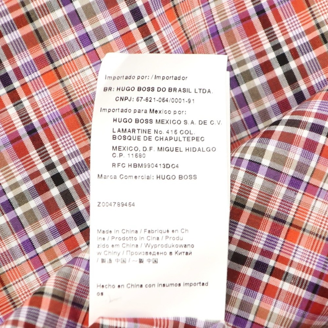 ヒューゴボス HUGO BOSS コットン チェック ショートカラー 半袖シャツ【サイズM】【メンズ】