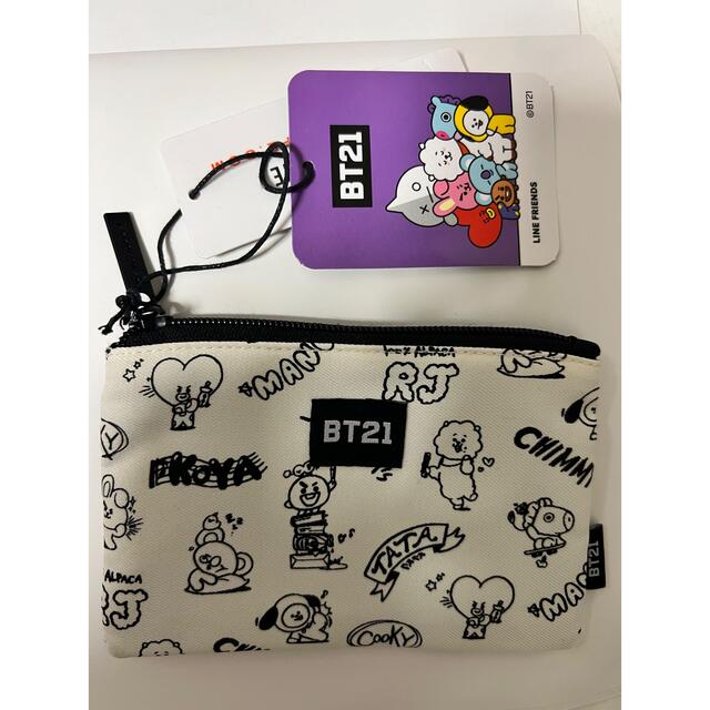 BT21(ビーティーイシビル)の新品未使用！　PENSHOPPE コラボ　bt21ポーチ ホワイト レディースのファッション小物(ポーチ)の商品写真