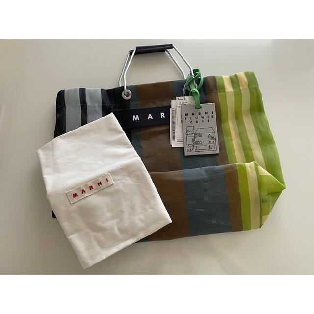 【美品】 MARNI FLOWER CAFE　マルニ　ストライプバッグ柄デザインストライプ