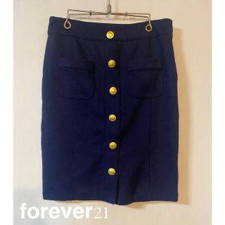 フォーエバートゥエンティーワン(FOREVER 21)のS forever21 タイトスカートミニスカート ネイビー(ひざ丈スカート)