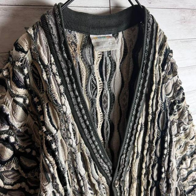 【激レア】coogi クージー 立体 編込み 3Dニット カーディガン 4