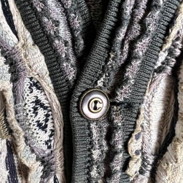 【激レア】coogi クージー 立体 編込み 3Dニット カーディガン 6