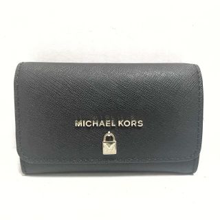 マイケルコース(Michael Kors)のマイケルコース 名刺入れ - 黒 レザー(名刺入れ/定期入れ)