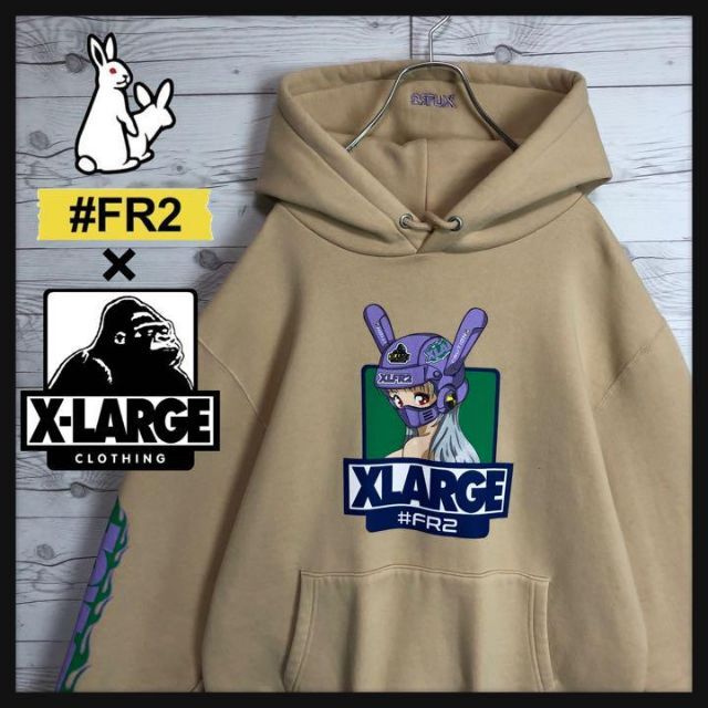 激レア デザイン!】 FR2 XLARGE コラボ パーカー バイカーガール