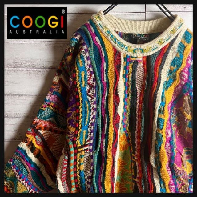 【激レア】coogi クージー 立体 編込み 3Dニット ビッグサイズ 希少