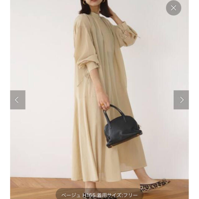 SLOBE IENA 新品　キーネックワンピースポリエステル100%