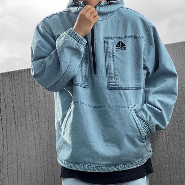 シュプリーム ×ナイキ NIKE  22AW  Denim Pullover ACGデニムプルオーバーブルゾン メンズ L