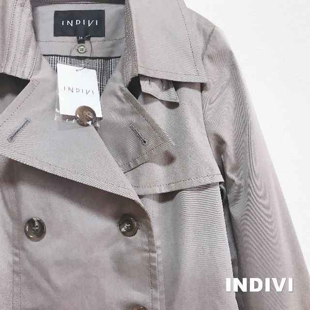 INDIVI(インディヴィ)の【INDIVI】インディヴィ グレンチェックライナー トレンチコート 未使用品 レディースのジャケット/アウター(トレンチコート)の商品写真