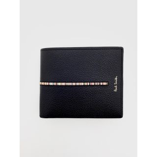 ポールスミス(Paul Smith)のほぼ未使用　ポールスミス　2つ折り財布　黒　マルチストライプ　メンズ　ウォレット(折り財布)