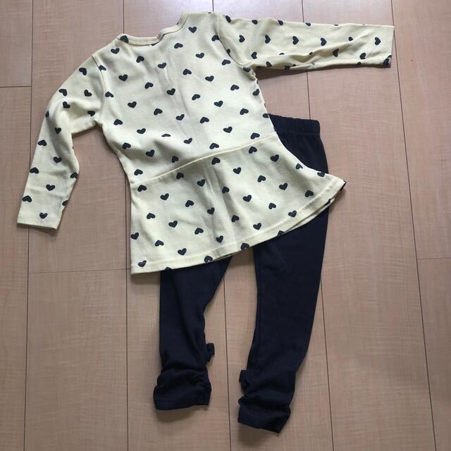 110 女の子 上下セット イエロー リボン キッズ/ベビー/マタニティのキッズ服女の子用(90cm~)(Tシャツ/カットソー)の商品写真