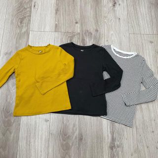 エイチアンドエム(H&M)のH&M、UNIQLO長袖リブTシャツ3枚セット(Tシャツ/カットソー)