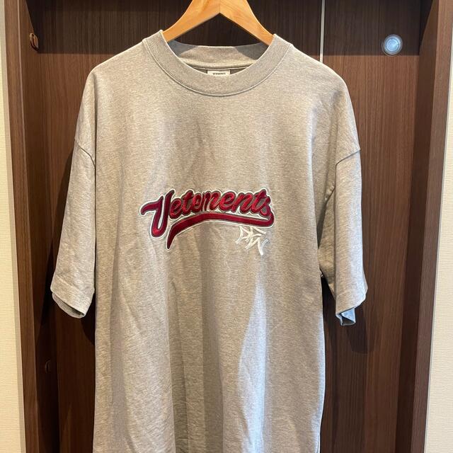 VETEMENTS ヴェトモン ベースボールロゴTシャツ Grey Mサイズトップス