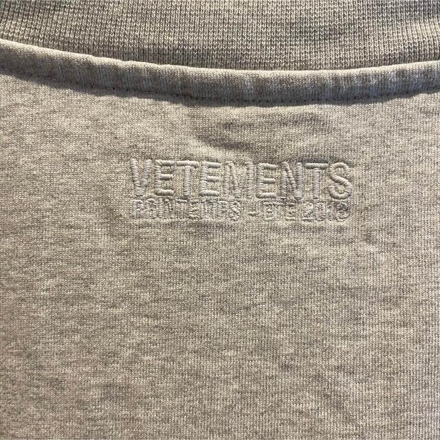 VETEMENTS ヴェトモン ベースボールロゴTシャツ Grey Mサイズ