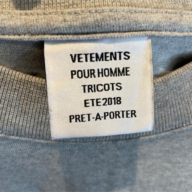 VETEMENTS ヴェトモン ベースボールロゴTシャツ Grey Mサイズ