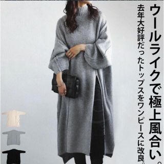 アンティカ(antiqua)の※新品購入•未開封※アンティカ　シームデザイン ニットワンピース (ロングワンピース/マキシワンピース)