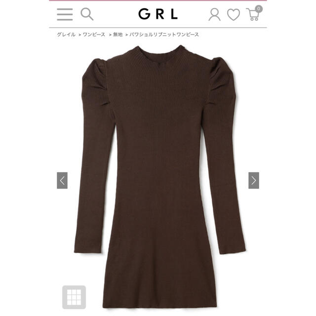 GRL(グレイル)のGRL パワショルリブニットワンピース[rut378 レディースのワンピース(ミニワンピース)の商品写真