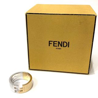 フェンディ(FENDI)のFENDI FFモチーフ リング ゴールドカラー メンズ S 指輪 バンドリング(リング(指輪))