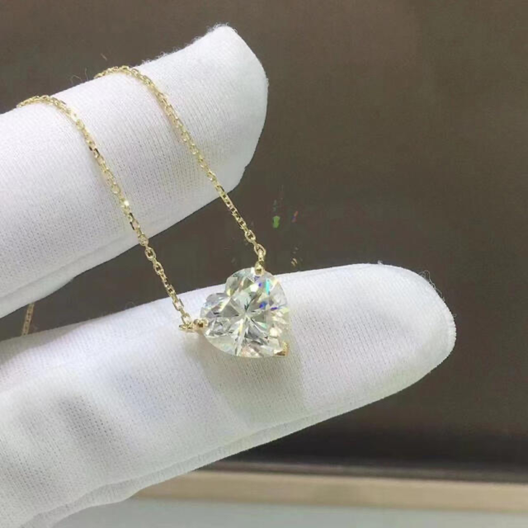 【newカラー】3.0ct ハートモアサナイト  ネックレス　 k18