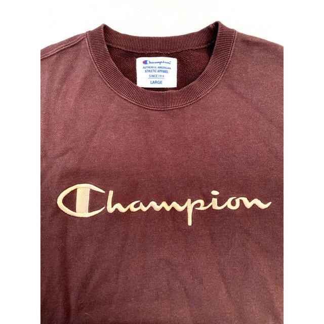 Champion　チャンピオン　スウェット　　　金色刺繍ロゴ　ブラウン　L 1