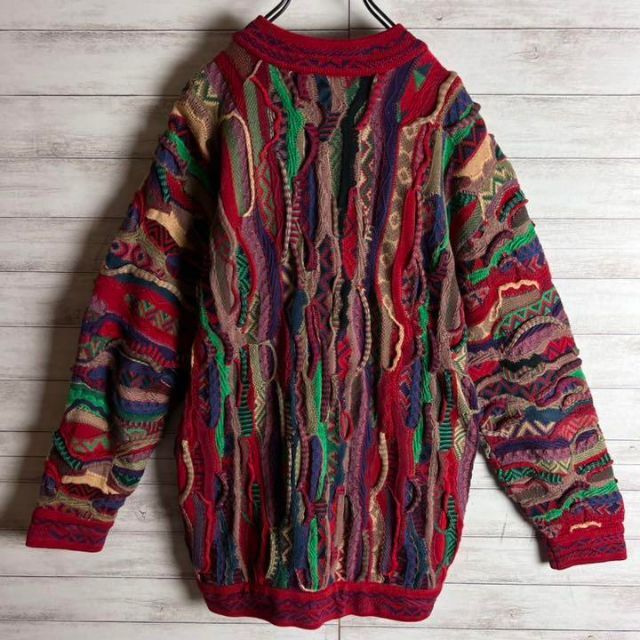 【激レア】coogi クージー 立体 編込み 3Dニット カーディガン Cボタン