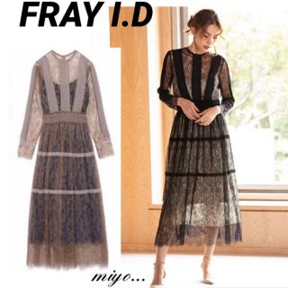 FRAY I.D - FRAY I.D/ピンタックシフォンレースワンピースの通販 by mi