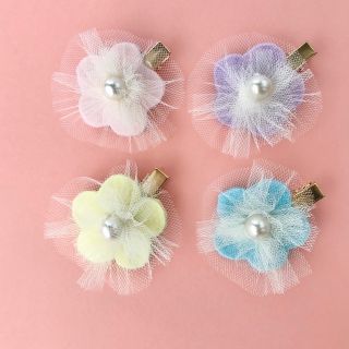 🌈ゆめかわ🌈フラワー ヘアクリップ(ヘアアクセサリー)