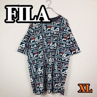 フィラ(FILA)のFILA US規格 古着 総柄 ヒップホップ ゆるダボ オーバーサイズ(Tシャツ/カットソー(半袖/袖なし))