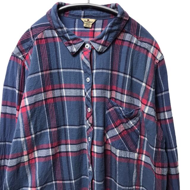 WOOLRICH(ウールリッチ)の【希少】ウールリッチ woolrich チェック ネルシャツ 3L ヴィンテージ レディースのトップス(シャツ/ブラウス(長袖/七分))の商品写真