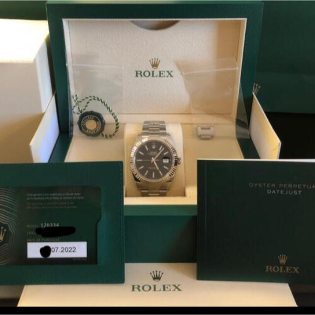 ROLEX(ロレックス)の2専用　未使用品　デイトジャスト 41 ブラック　2022.7月購入　付属品完備 メンズの時計(腕時計(アナログ))の商品写真