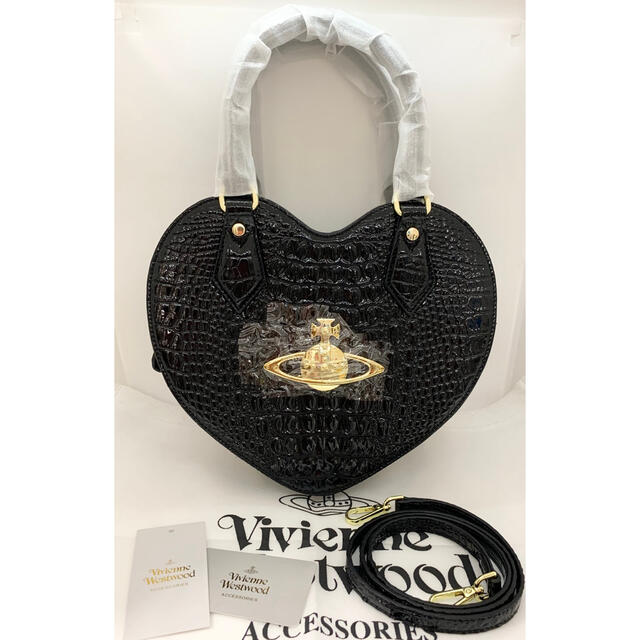 Vivienne Westwood ハート型 バッグ エナメル クロコ調 ショルダー