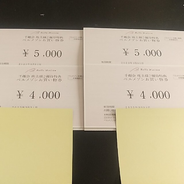 ベルメゾン(ベルメゾン)のベルメゾン 株主優待券 18000円分 チケットの優待券/割引券(ショッピング)の商品写真