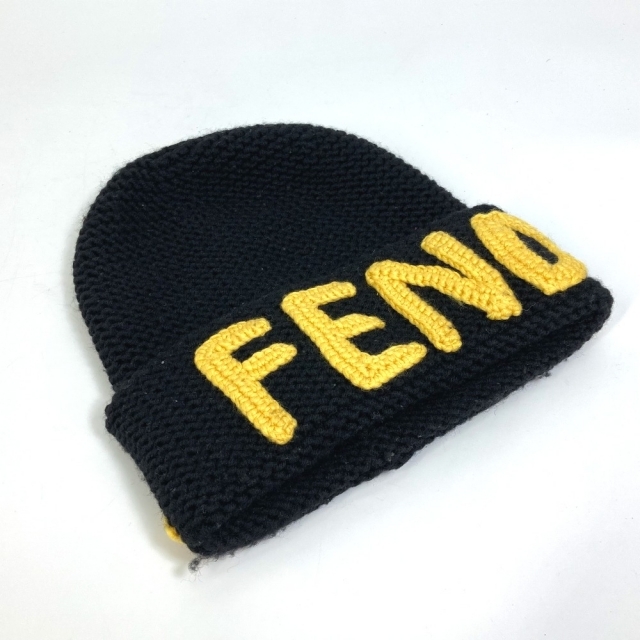 正規品安心保証 ほぼ未使用 FENDI ウール ニット帽 ビーニー ニットキャップ/ビーニー