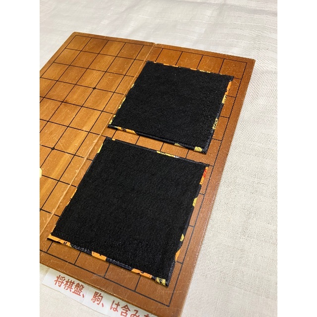 品格グレー畳マット、王座戦印の将棋駒マット:高級将棋駒柄2枚組