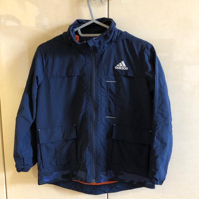 adidas(アディダス)の130 サイズ adidas  ナイロンジャケット キッズ/ベビー/マタニティのキッズ服男の子用(90cm~)(ジャケット/上着)の商品写真