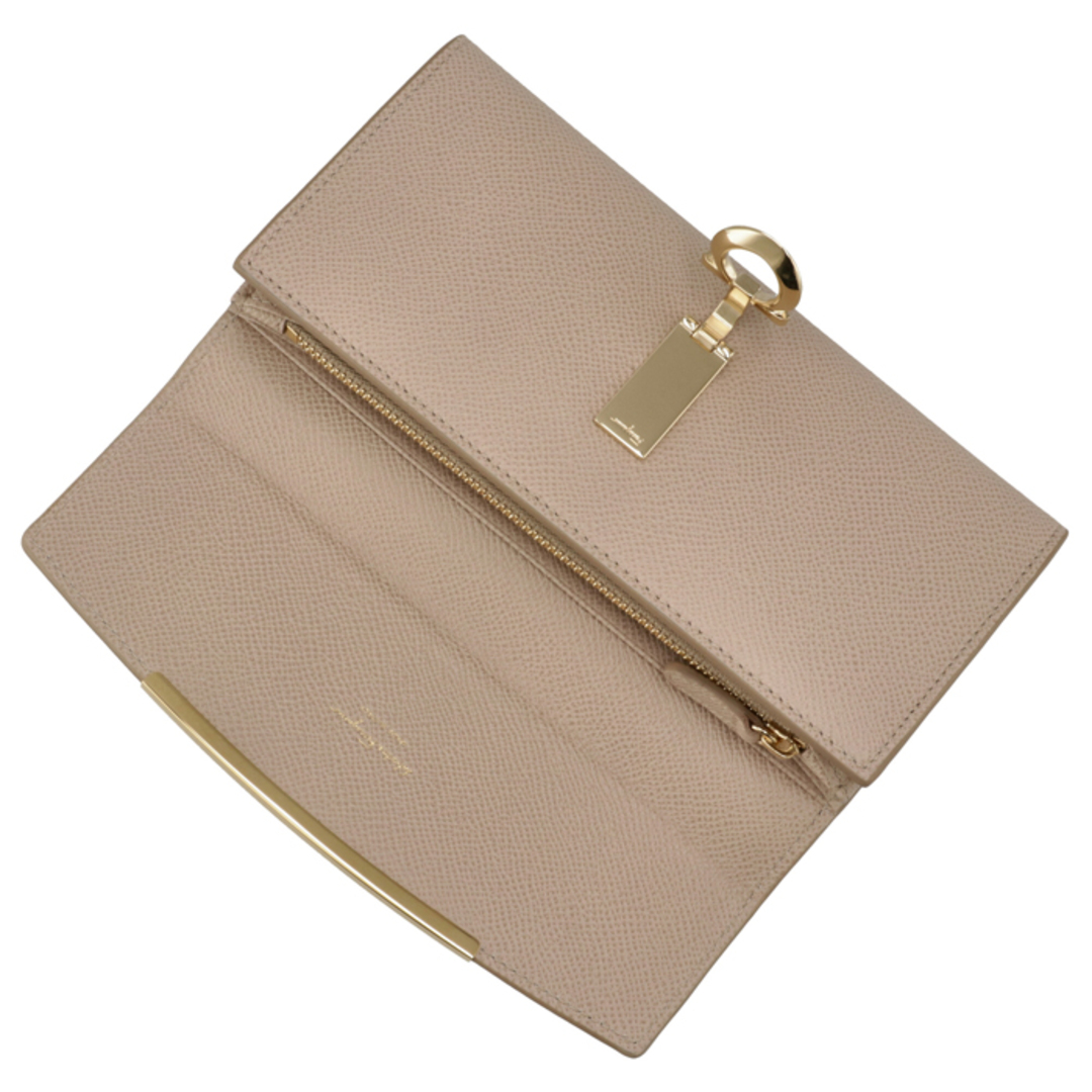 ★ Ferragamo ★ GANCINO フラップ長財布 FERRAGAMO - FERRAGAMO 長財布 二つ折り ガンチーニ フラップ