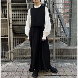 エンフォルド(ENFOLD)のKNIT-LAYERED PLEATS DRESS(ロングワンピース/マキシワンピース)