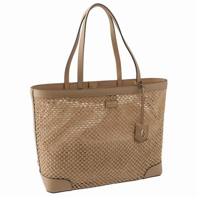JIMMY CHOO トートバッグ NINE2FIVE ラフィア ネット 春のコレクション