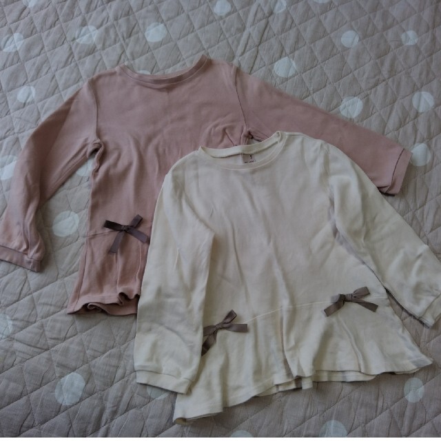 プティマイン　120　カットソー２枚セット キッズ/ベビー/マタニティのキッズ服女の子用(90cm~)(Tシャツ/カットソー)の商品写真