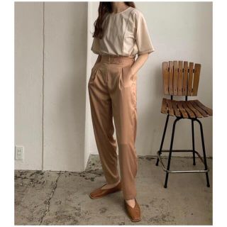 Amiur  high waist belt satin pants(カジュアルパンツ)