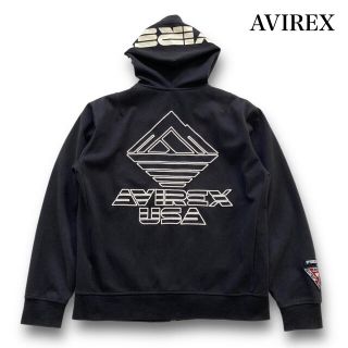 アヴィレックス(AVIREX)の【AVIREX USA】 アヴィレックス ジップパーカー ワッペン 刺繍 古着(パーカー)