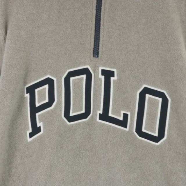 POLO RALPH LAUREN(ポロラルフローレン)のポロ ラルフローレン フリースプルオーバー ハーフジップ ロゴ M グレー メンズのジャケット/アウター(その他)の商品写真