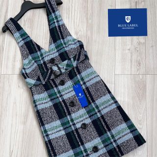 ブルーレーベルクレストブリッジ(BLUE LABEL CRESTBRIDGE)の新品タグ付き✩︎⡱ ブルーレーベルクレストブリッジ　ジャンパードレス　36サイズ(ひざ丈ワンピース)