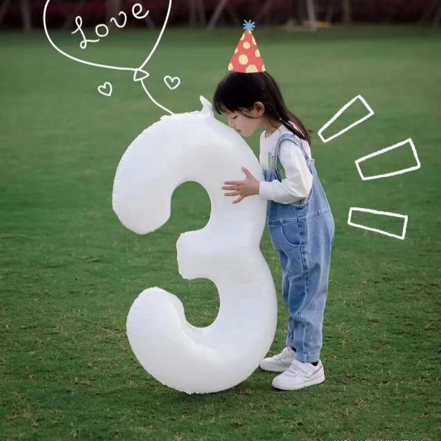 誕生日 風船 デイジーフラワー パーティー バルーン 数字風船 バースデー 飾り ハンドメイドのパーティー(ガーランド)の商品写真
