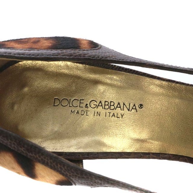 DOLCE&GABBANA(ドルチェアンドガッバーナ)のドルチェ&ガッバーナ パンプス ピンヒール ポインテッドトゥ 37 茶色 レディースの靴/シューズ(ハイヒール/パンプス)の商品写真