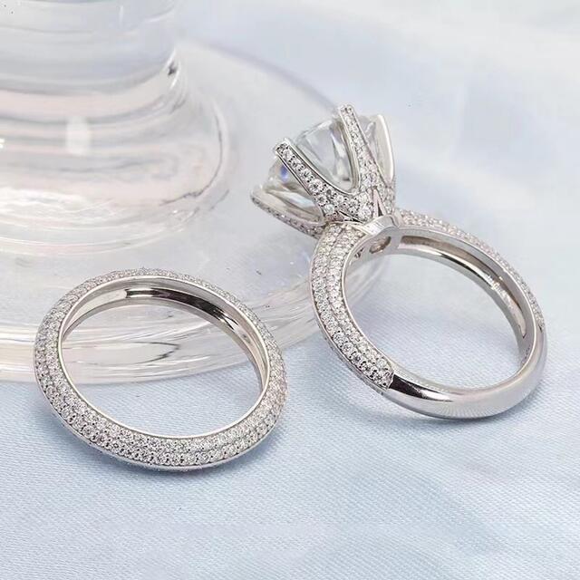 高級仕様】5.0ct モアサナイト リング K18 安心感 アクセサリー