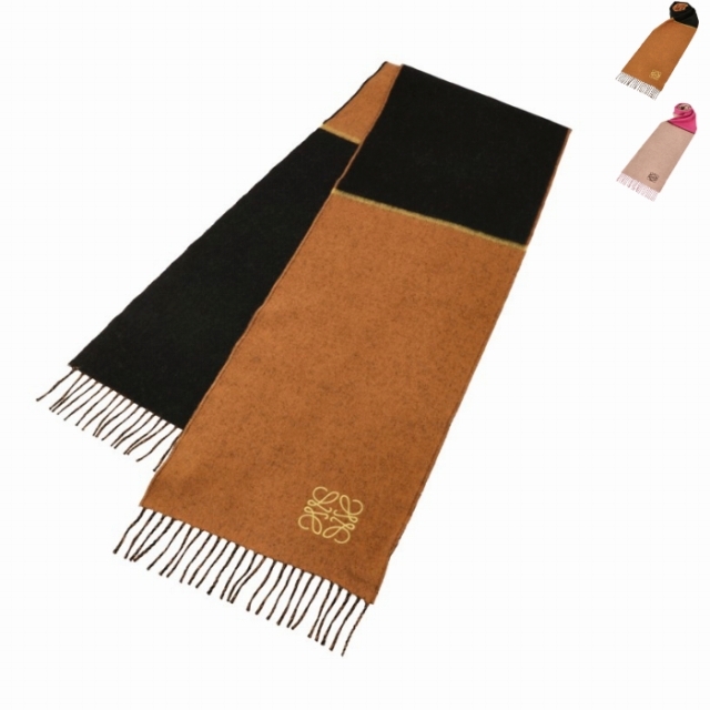 LOEWE マフラー ツートーン アナグラム刺繍 スカーフのサムネイル