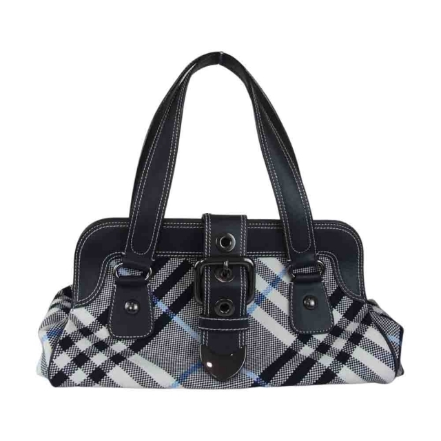 BURBERRY BLUE LABEL(バーバリーブルーレーベル)のBURBERRY BLUE LABEL バーバリーブルーレーベル ロンドン ブルーレーベル チェック バッグ ブラック系【中古】 レディースのバッグ(ハンドバッグ)の商品写真