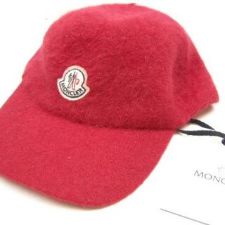 モンクレール(MONCLER)のサイズS■新品本物■モンクレール 帽子 アンゴラ混キャップ 赤 ユニセックス(キャップ)