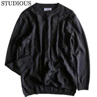 ステュディオス(STUDIOUS)の【STUDIOUS】極美品　ニット　立体デザイン　L　灰　日本製☆(ニット/セーター)